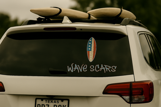 American Flag Surfboard mixed color Sticker
