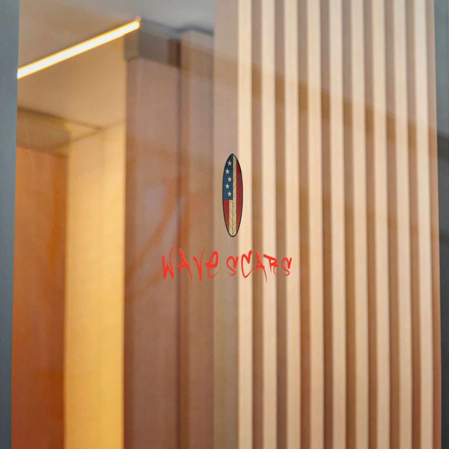 American Flag Surfboard orange Sticker