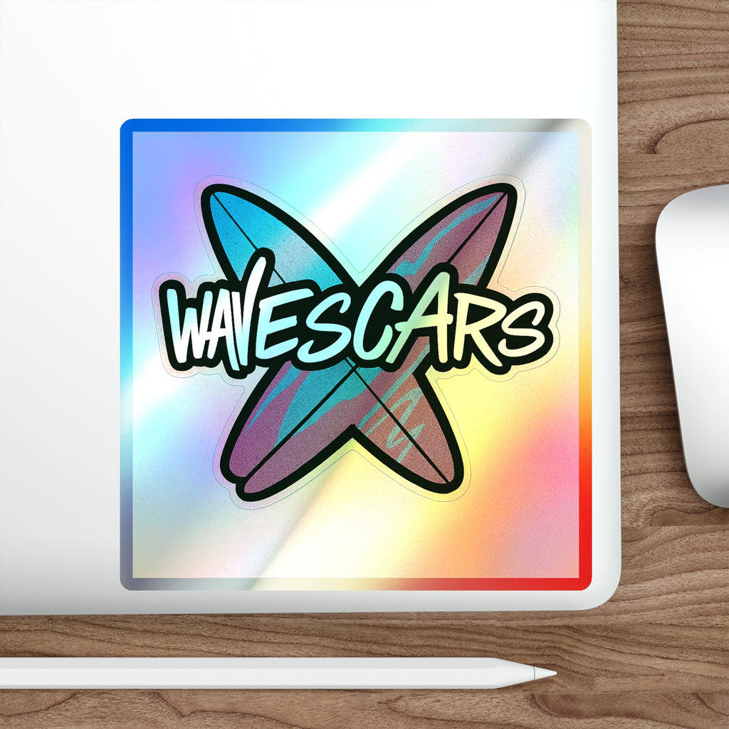 Wave Scars Holo Sticker — Splatter Surfboard