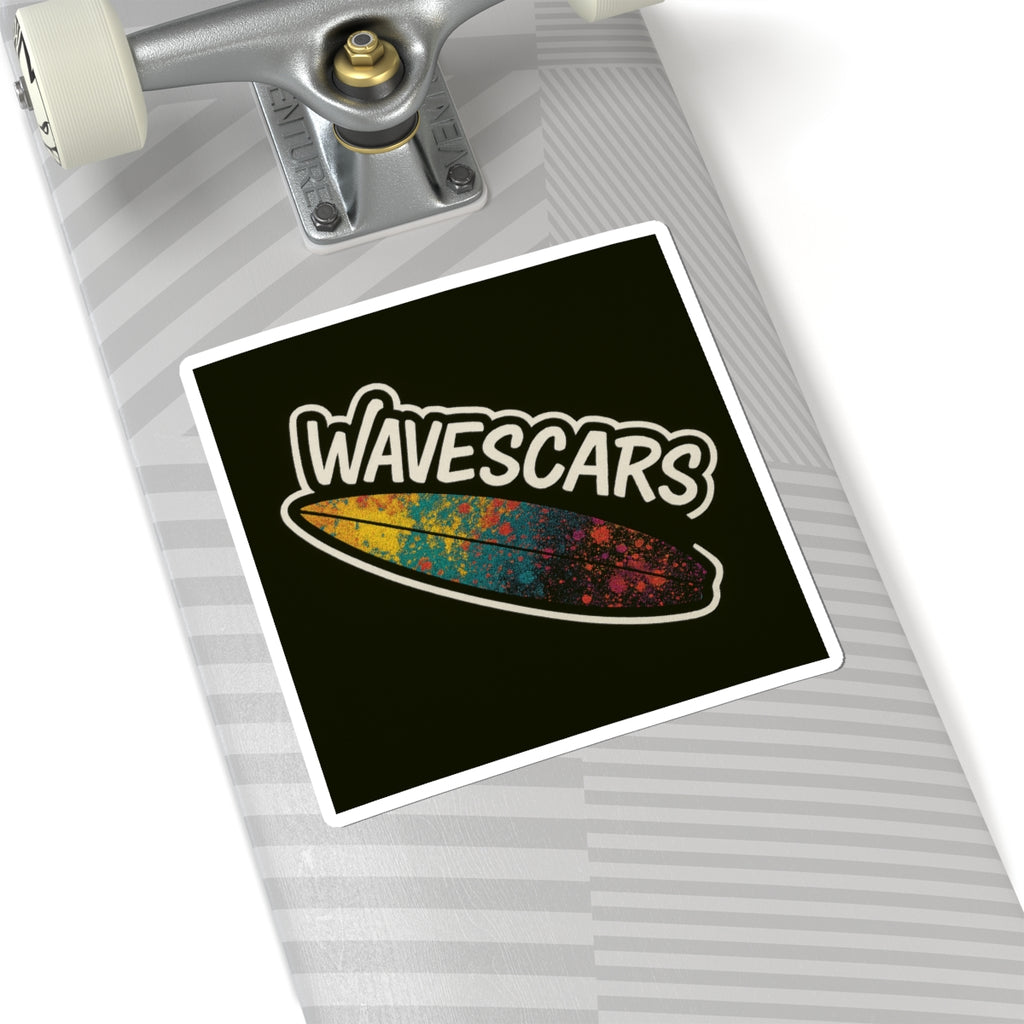 Wave Scars Vinyl Sticker — Paint blast Surfboard Design