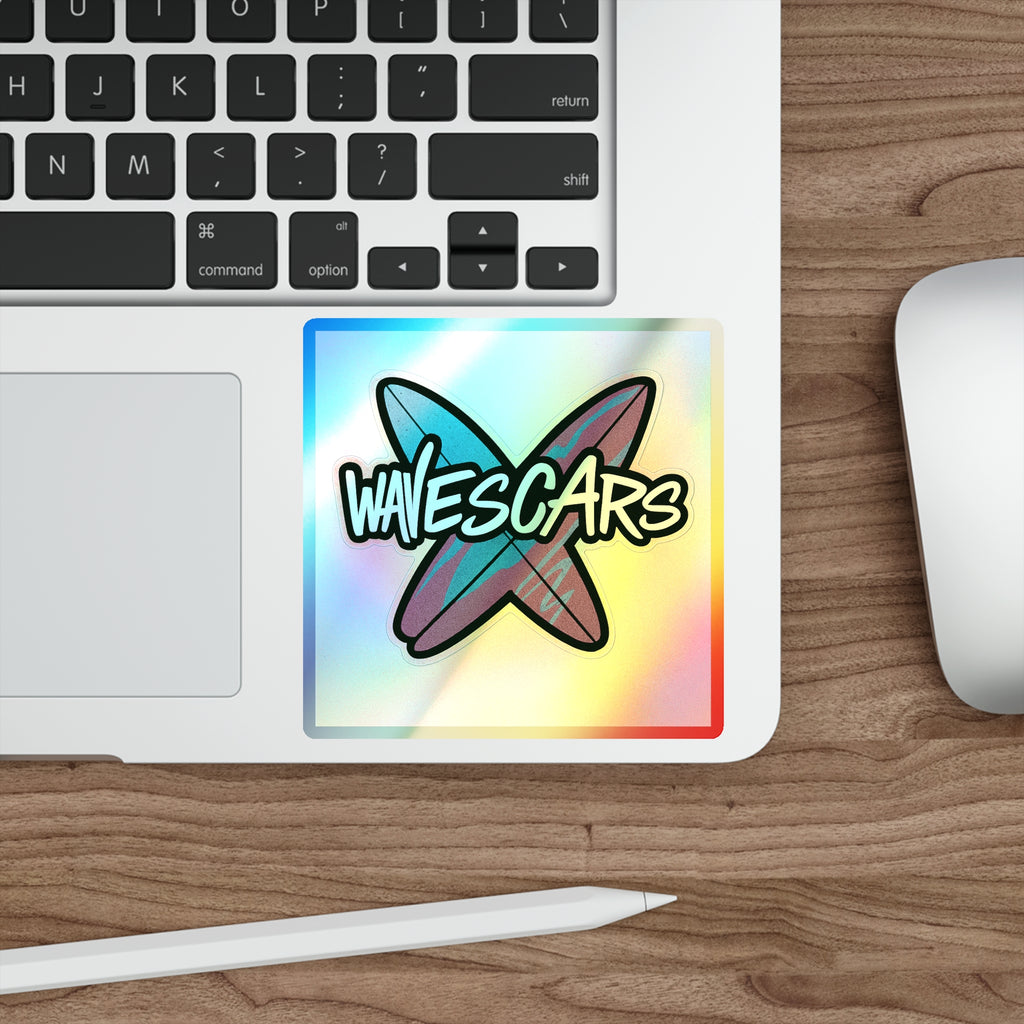 Wave Scars Holo Sticker — Splatter Surfboard