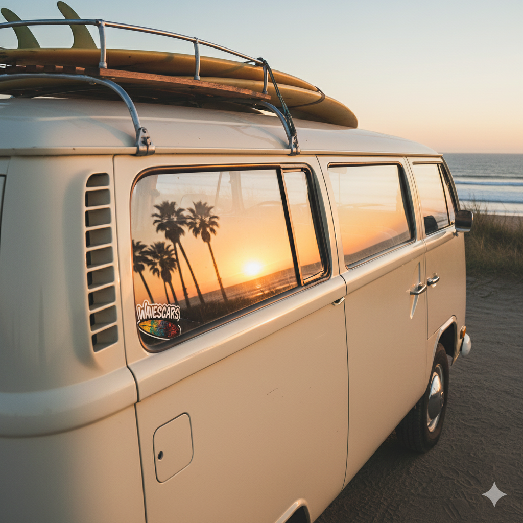 Wave Scars Vinyl Sticker — Paint blast Surfboard Design