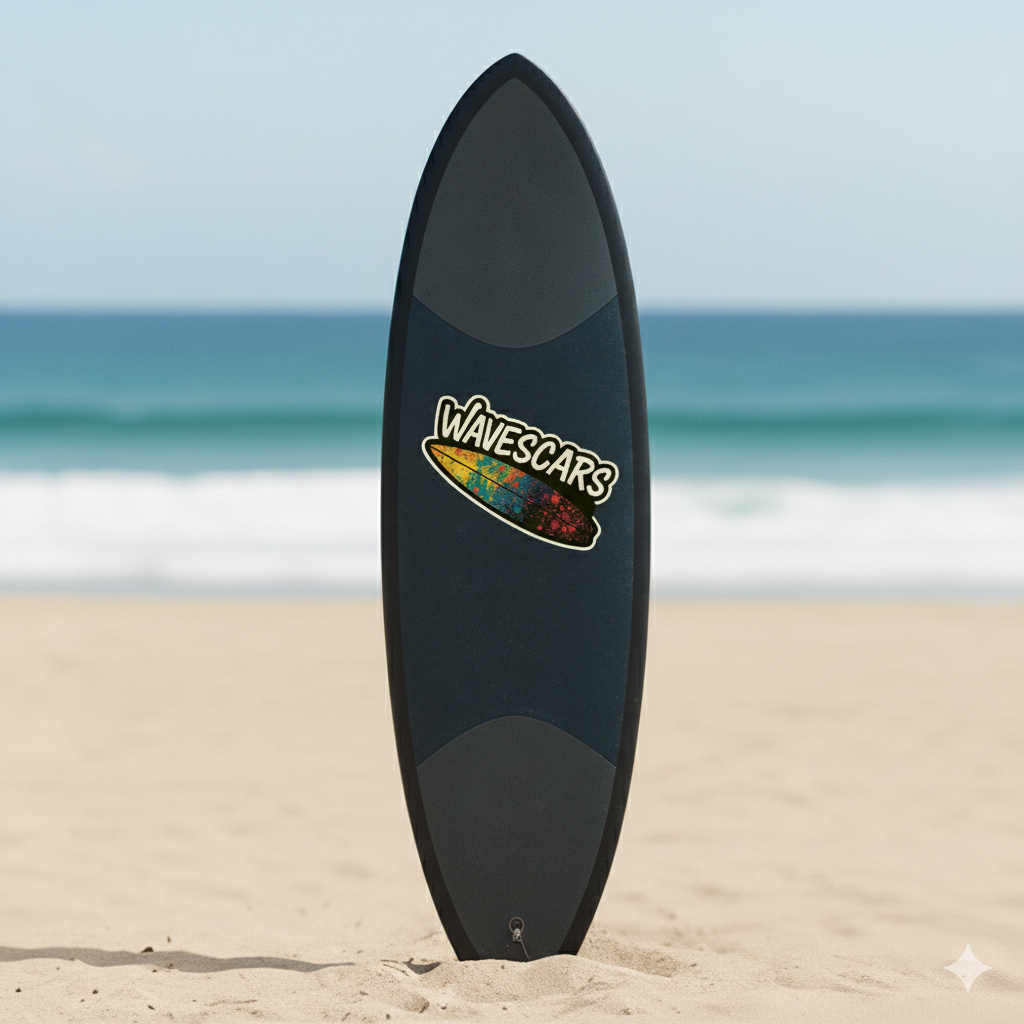 Wave Scars Vinyl Sticker — Paint blast Surfboard Design