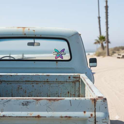 Wave Scars Holo Sticker — Splatter Surfboard