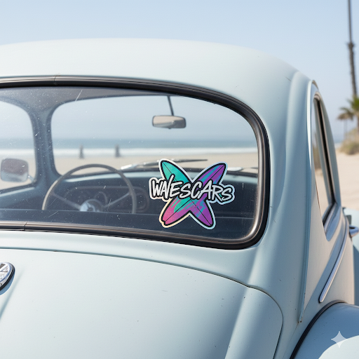 Wave Scars Holo Sticker — Splatter Surfboard