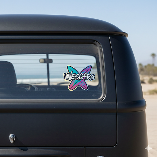 Wave Scars Holo Sticker — Splatter Surfboard