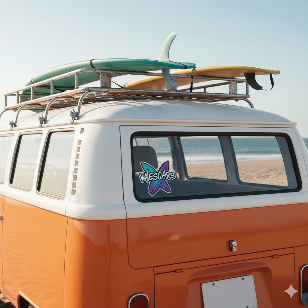 Wave Scars Holo Sticker — Splatter Surfboard