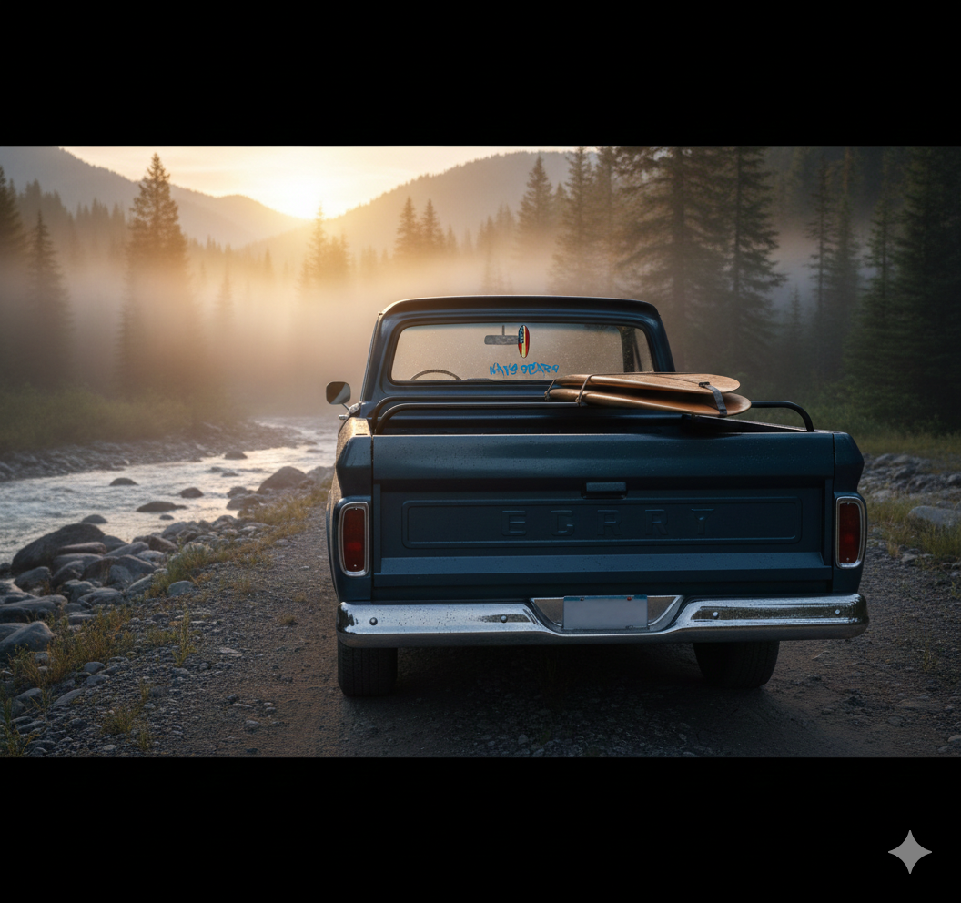 Stars & Scars – American Flag Surfboard blue Sticker