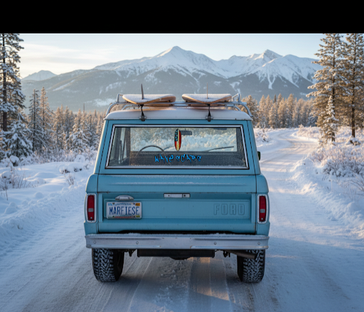 Stars & Scars – American Flag Surfboard blue Sticker