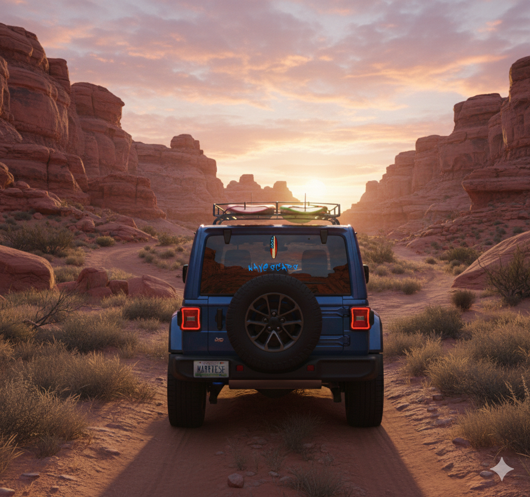 Stars & Scars – American Flag Surfboard blue Sticker