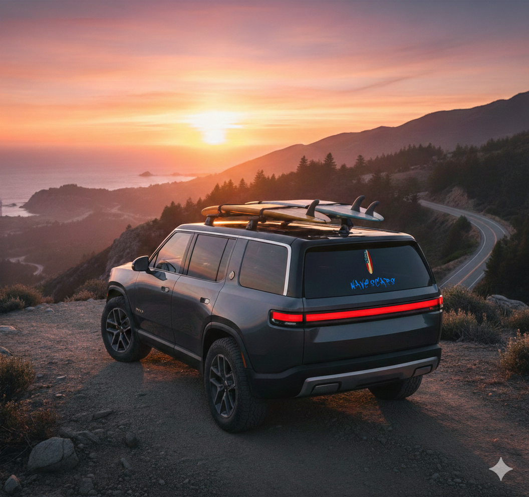 Stars & Scars – American Flag Surfboard blue Sticker