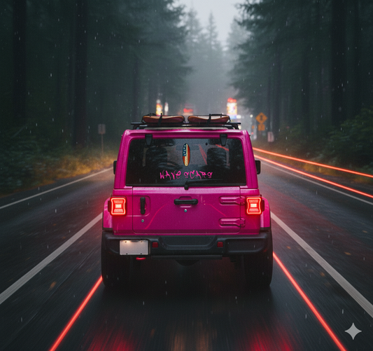 American Flag Surfboard pink Sticker