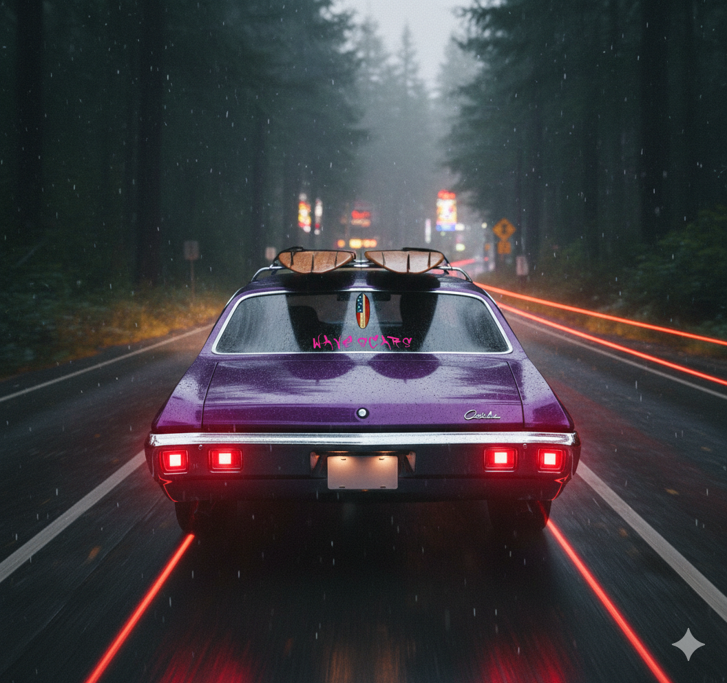 American Flag Surfboard pink Sticker