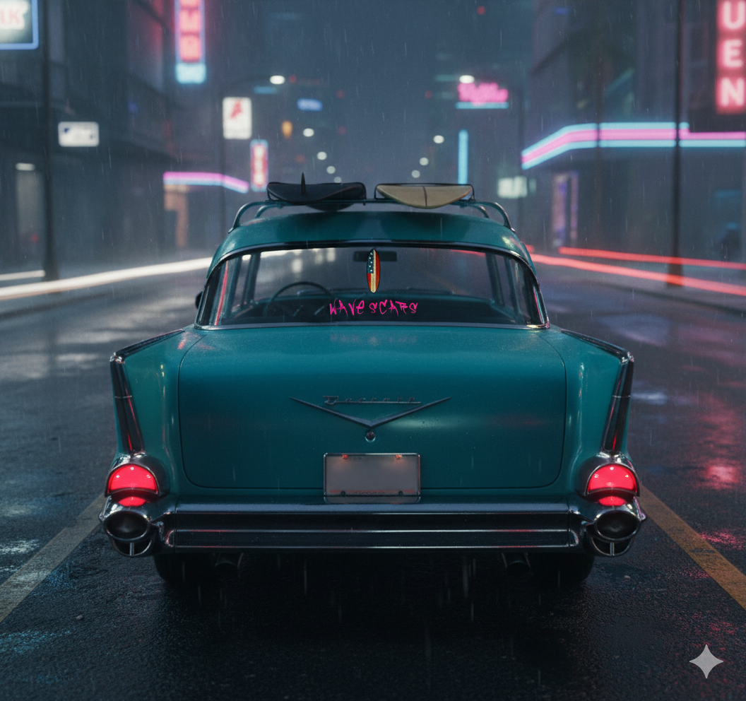 American Flag Surfboard pink Sticker