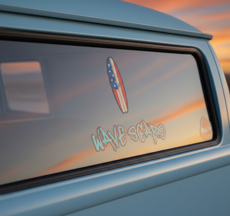 American Flag Surfboard mixed color Sticker