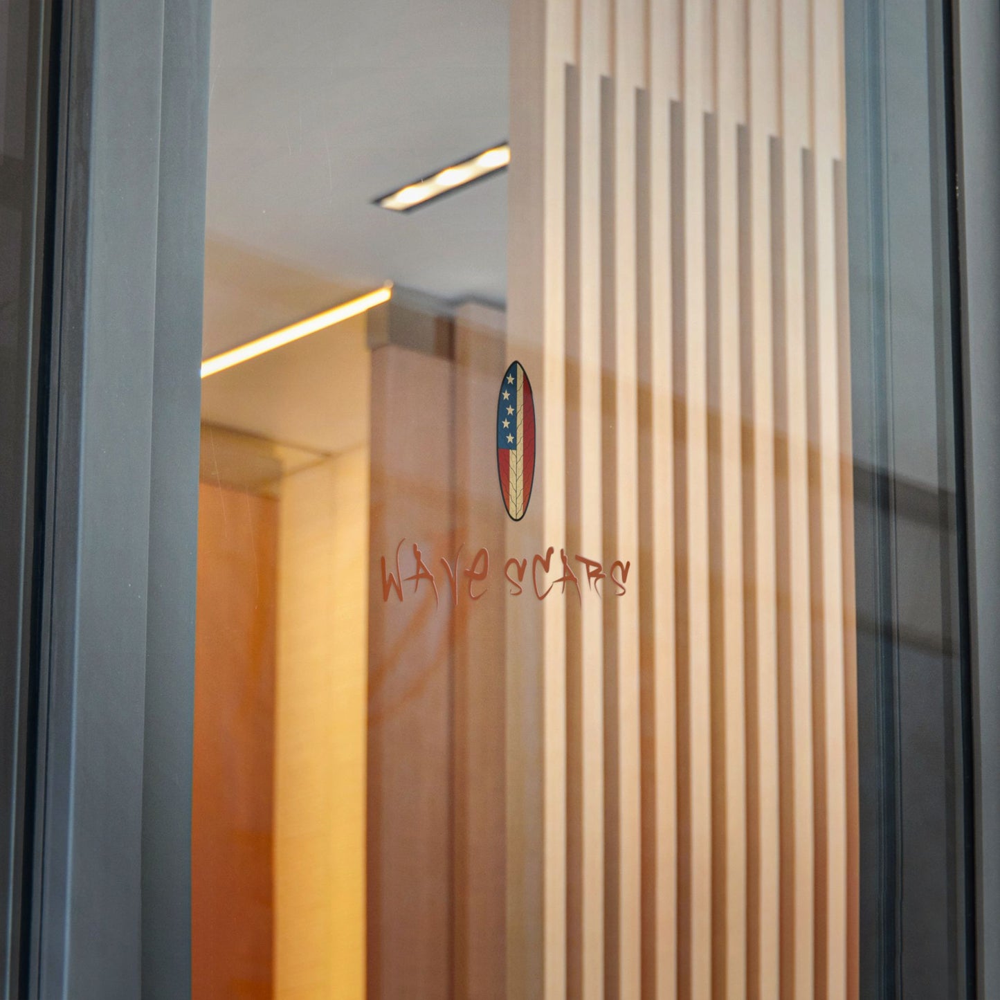 American Flag Surfboard brown Sticker