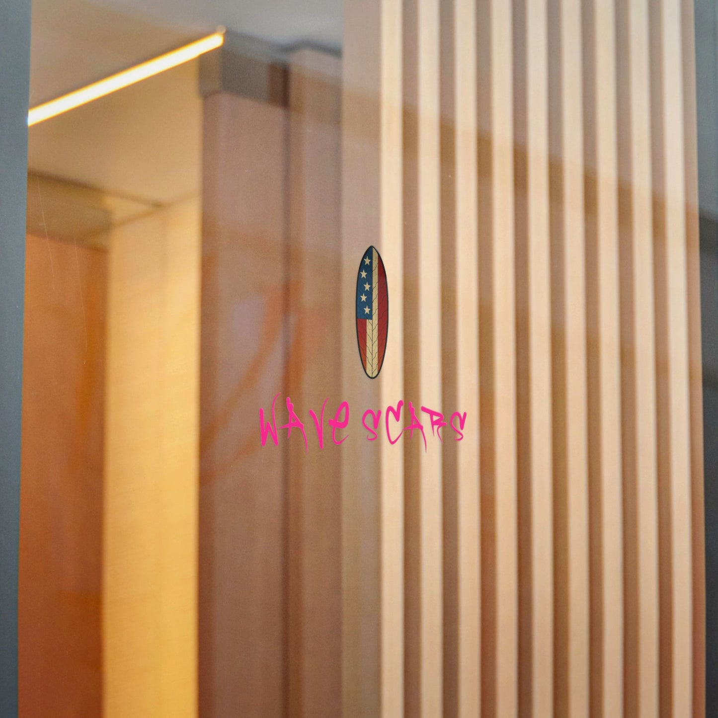American Flag Surfboard pink Sticker