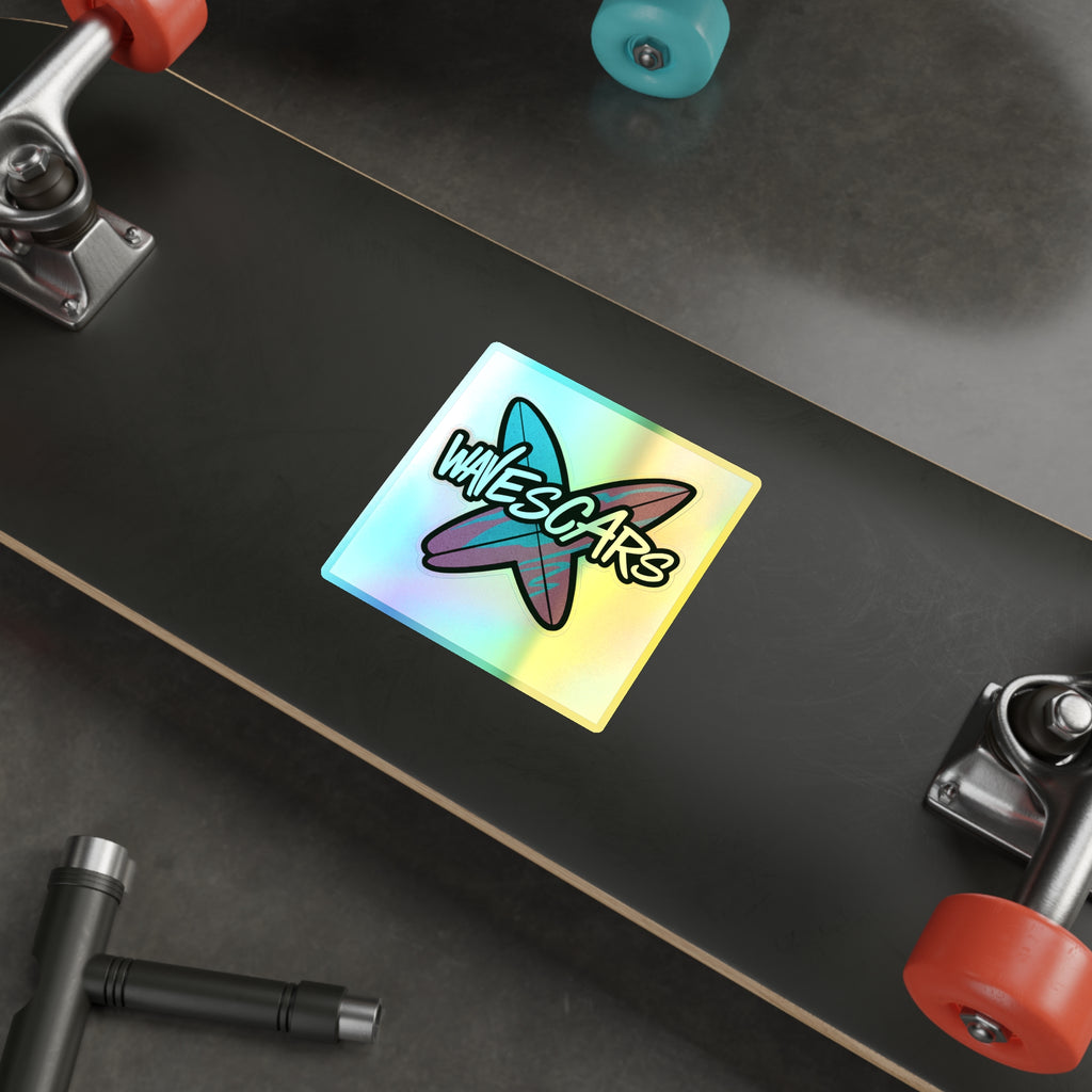 Wave Scars Holo Sticker — Splatter Surfboard