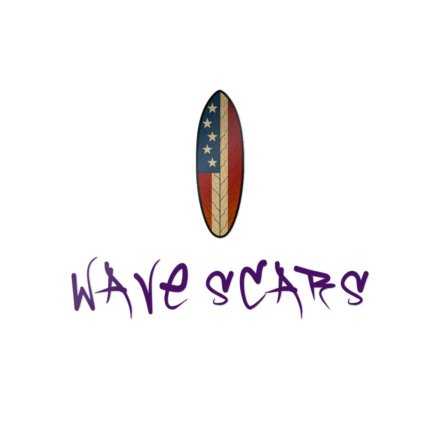 American Flag Surfboard purple Sticker