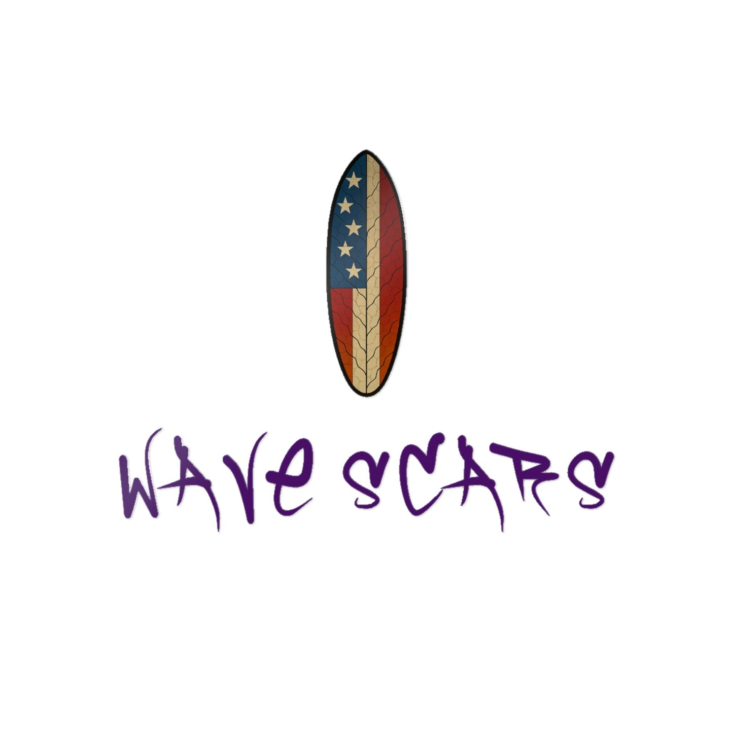 American Flag Surfboard purple Sticker