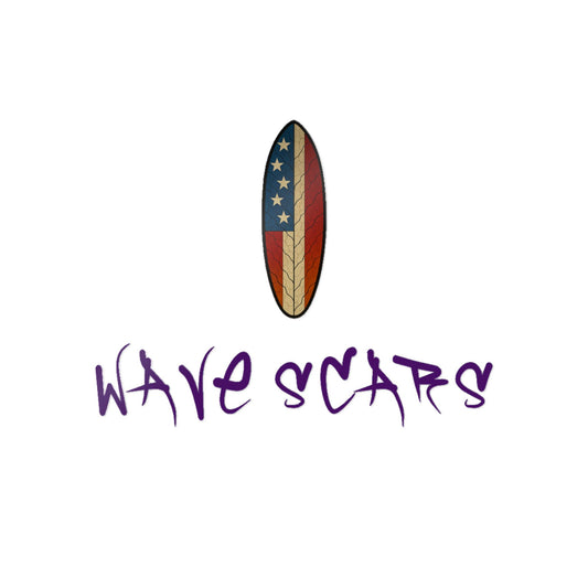 American Flag Surfboard purple Sticker