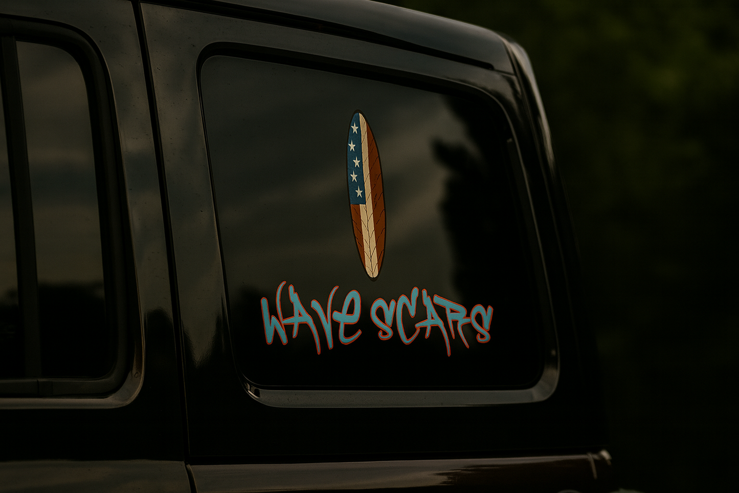 American Flag Surfboard mixed color Sticker