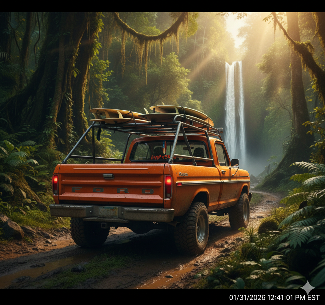 American Flag Surfboard orange Sticker