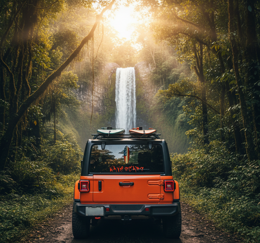 American Flag Surfboard red Sticker