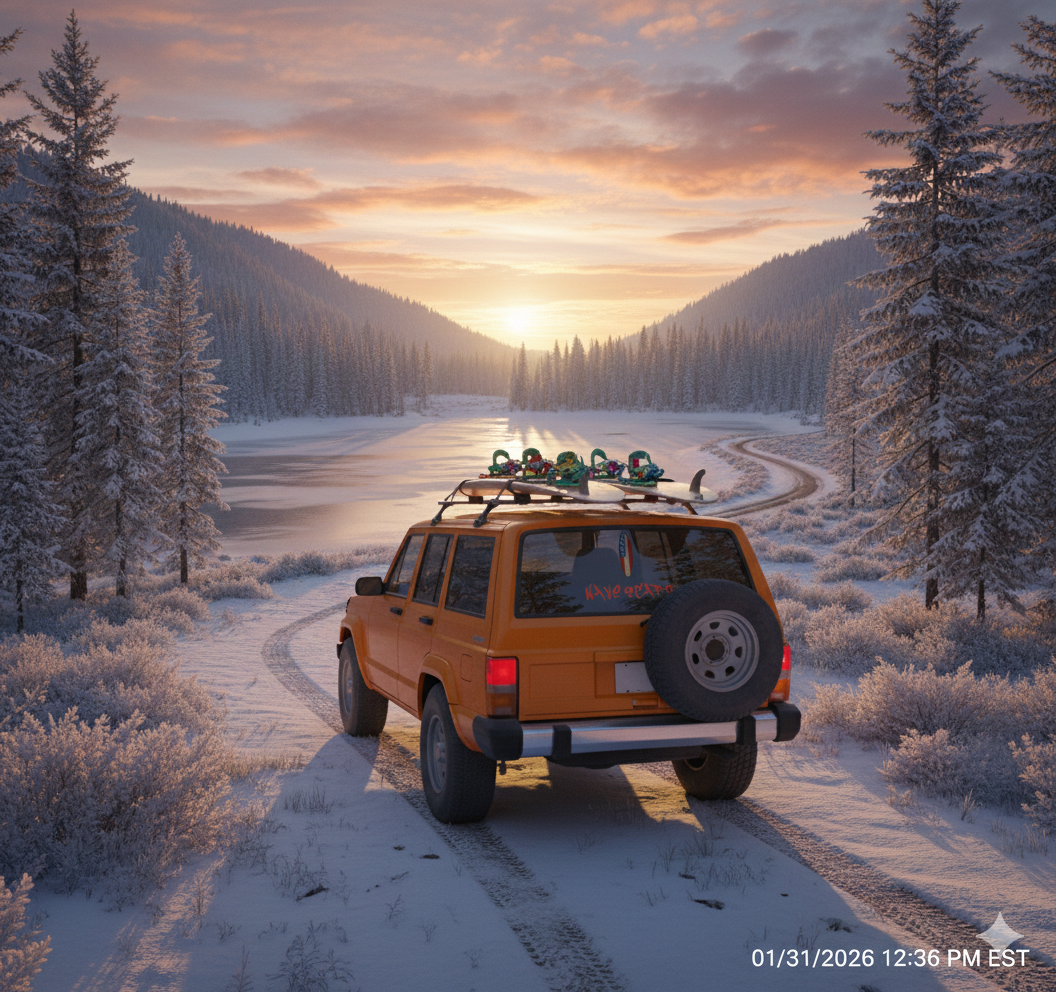 American Flag Surfboard orange Sticker