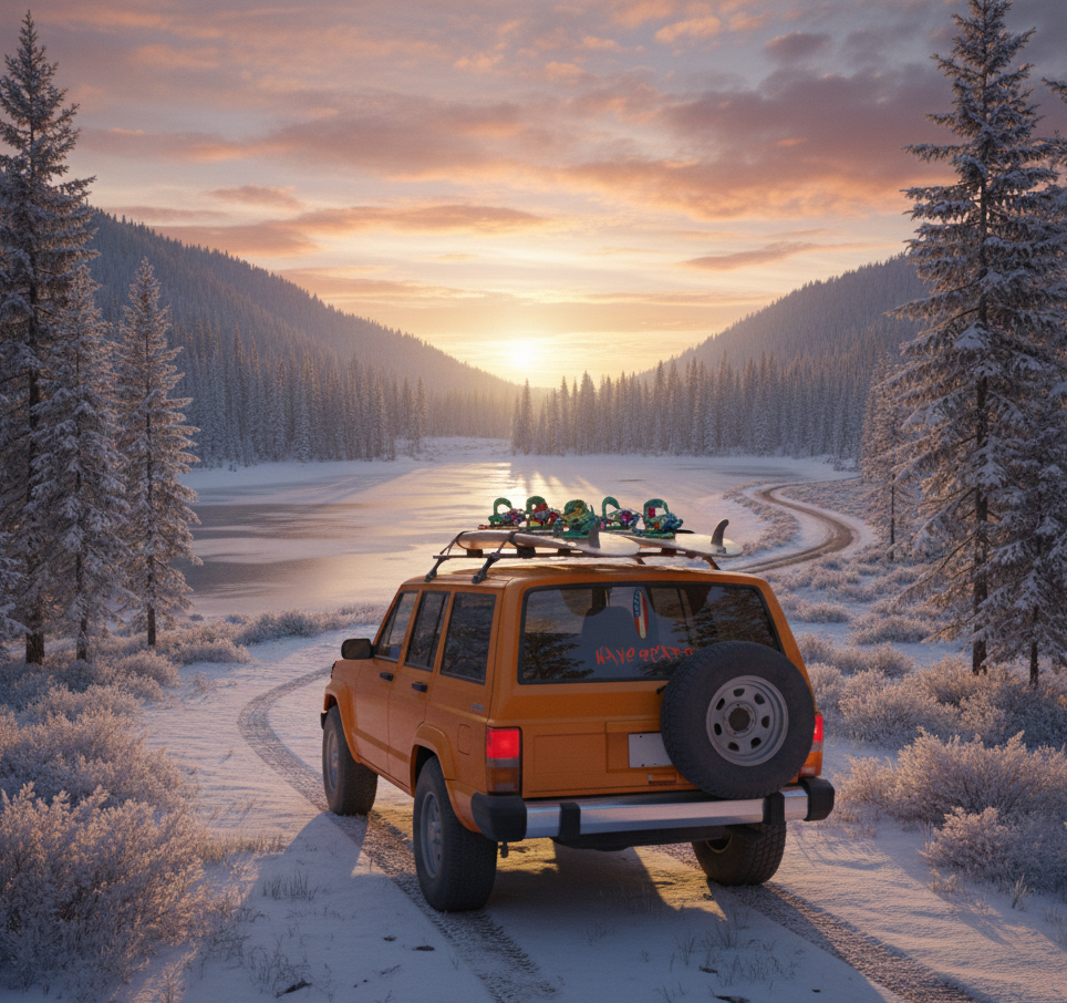 American Flag Surfboard red Sticker