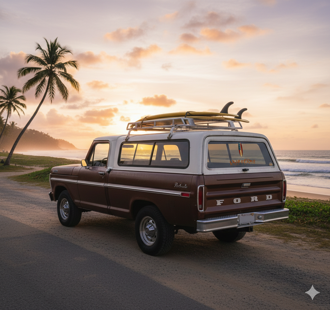 American Flag Surfboard brown Sticker